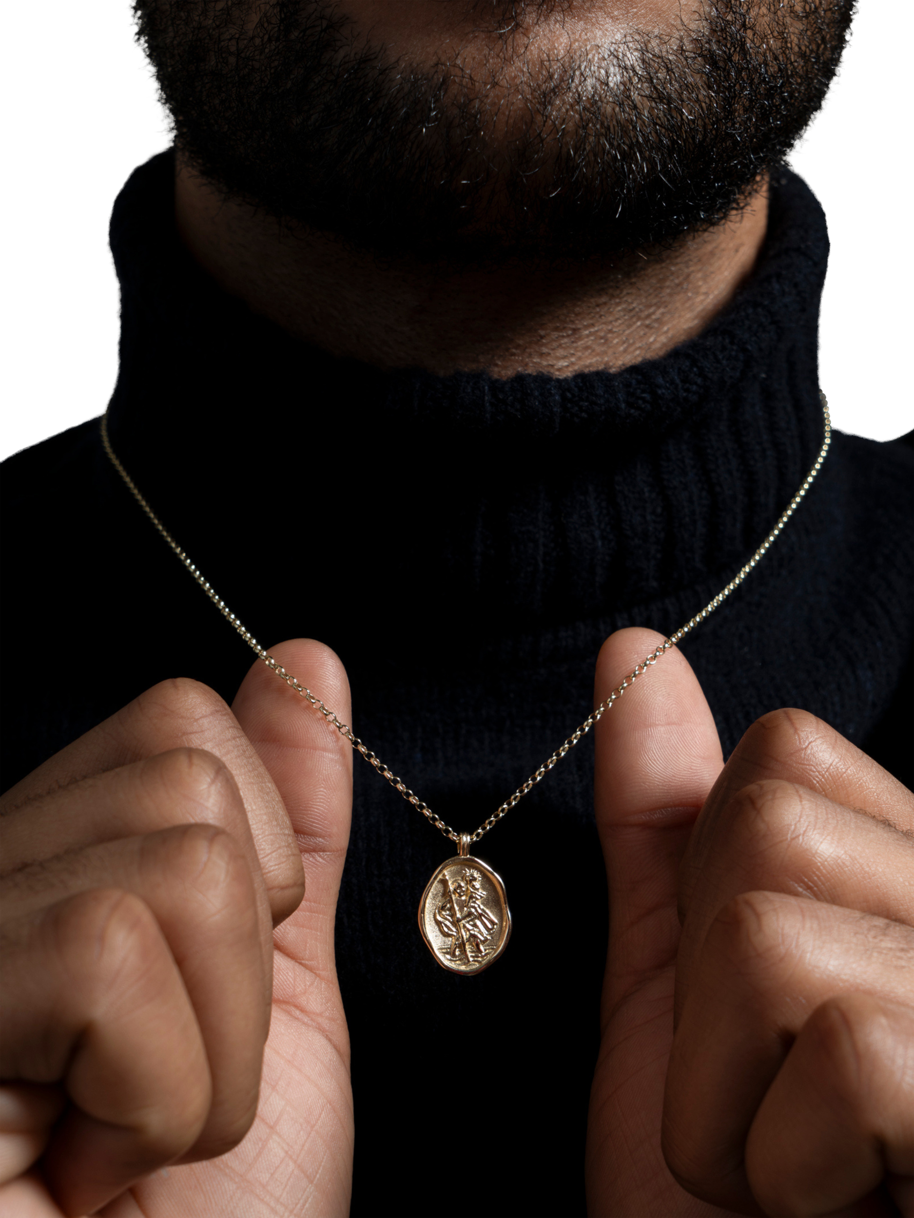 Product image 2 of 4, which shows Dower & Hall St. Christopher Talisman Necklace, Gold