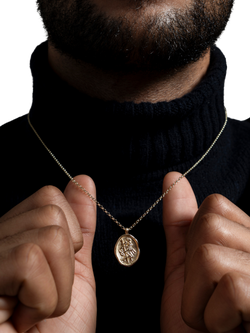 Dower & Hall St. Christopher Talisman Necklace, Gold - view 2, Gold