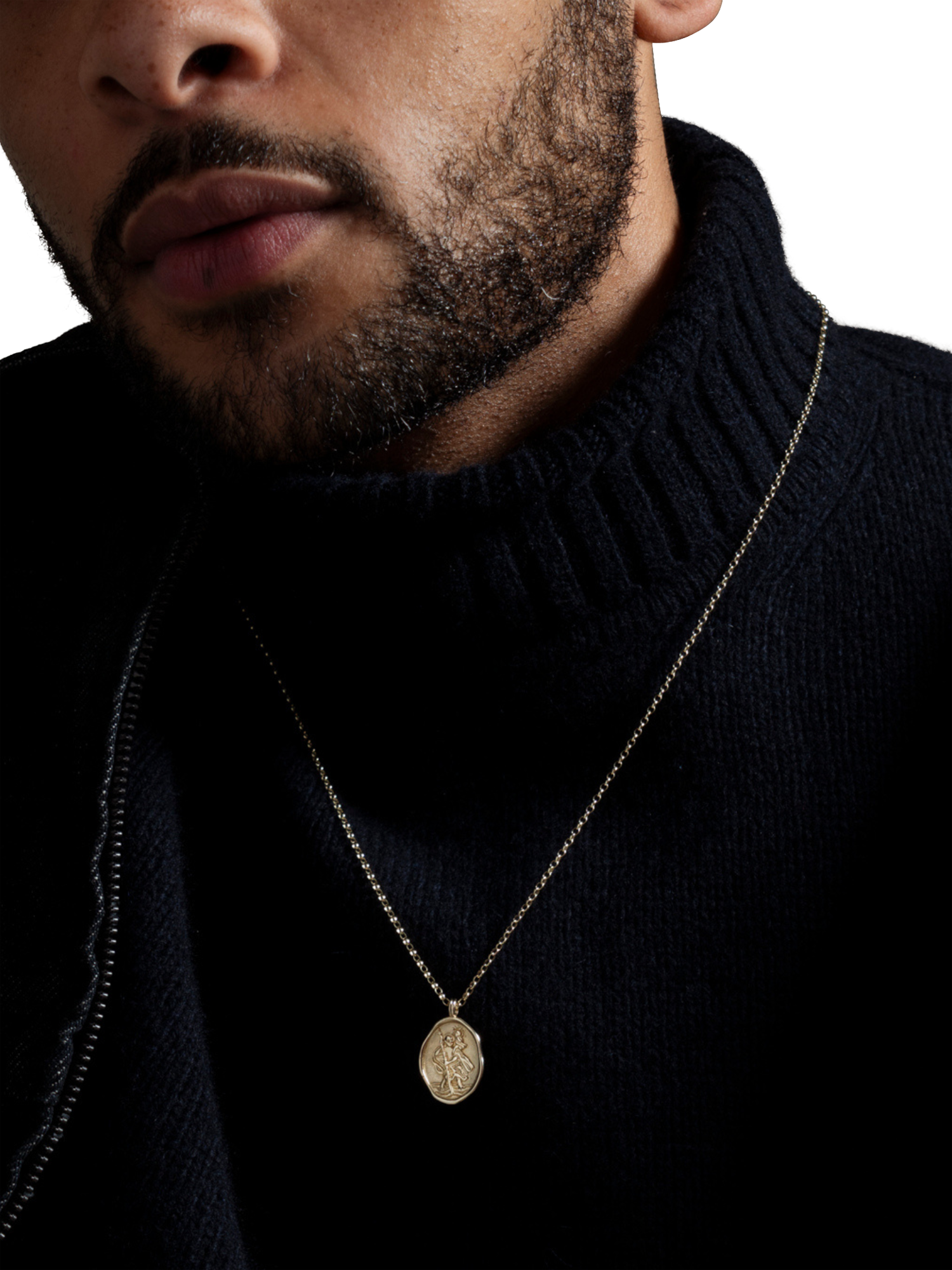 Product image 3 of 4, which shows Dower & Hall St. Christopher Talisman Necklace, Gold