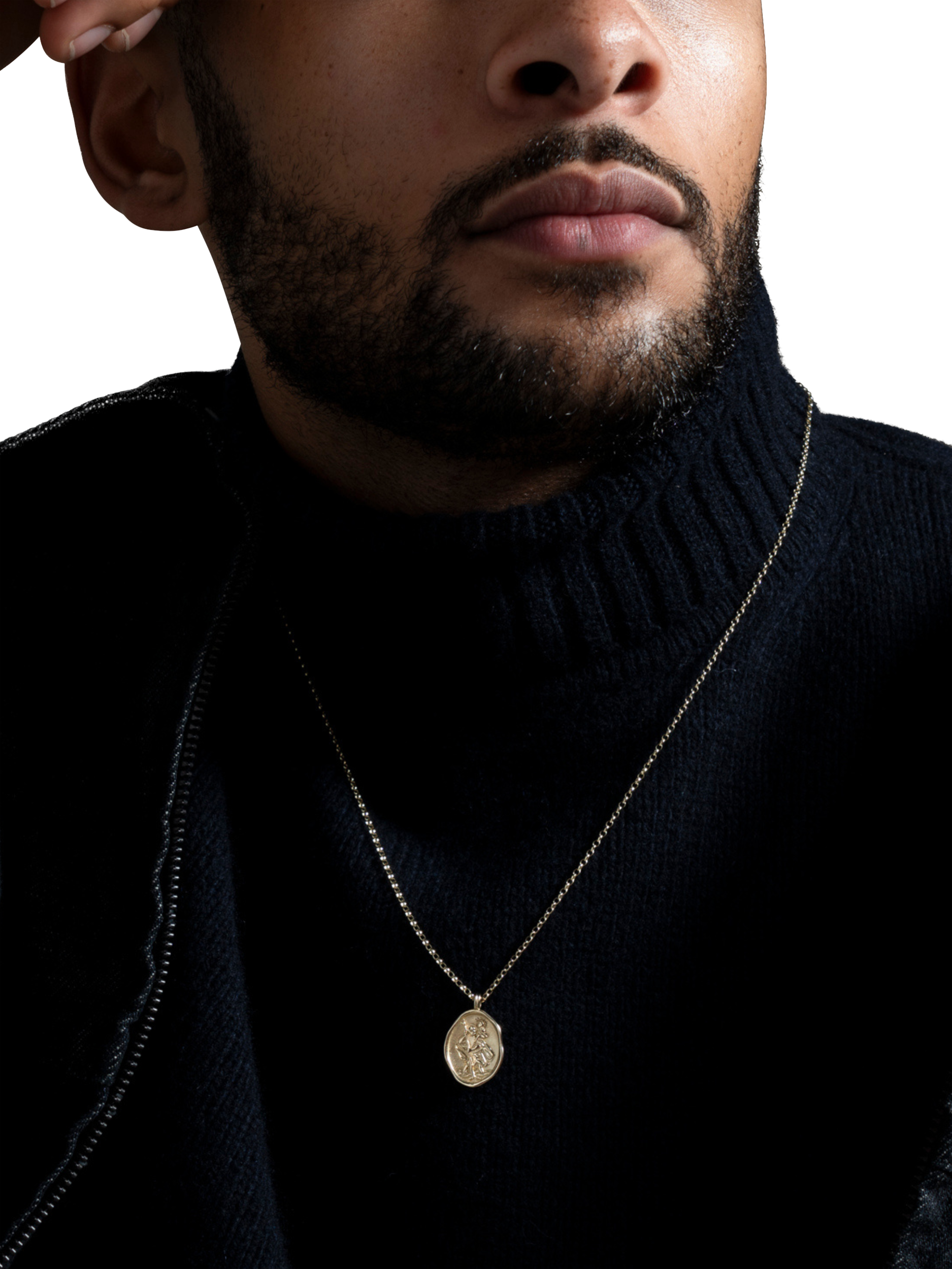 Product image 4 of 4, which shows Dower & Hall St. Christopher Talisman Necklace, Gold