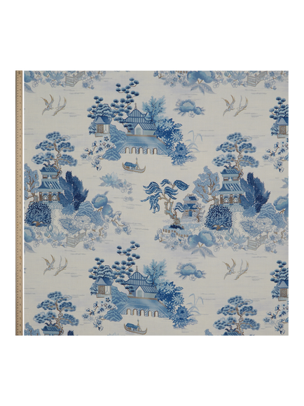 Liberty London Floating Pavillion Furnishing Fabric - view 2, Lapis