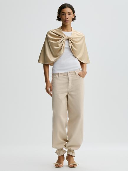 By Malene Birger Pinlos Satin Cape, Vanilla Cream