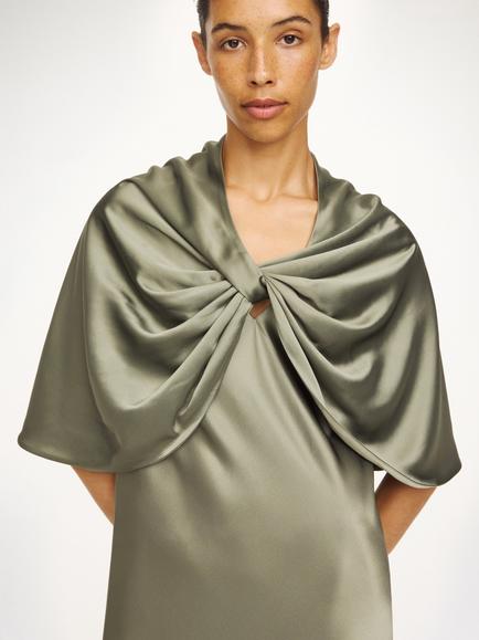 By Malene Birger Pinlos Satin Cape, Green