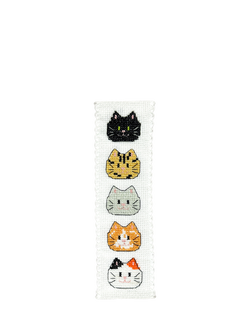 The Crafty Kit Company Kitty Cats Bookmark Cross Stitch Kit, Multi