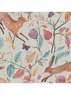 Voyage Leaping Into The Fauna Furnishing Fabric, Dawn, Dawn