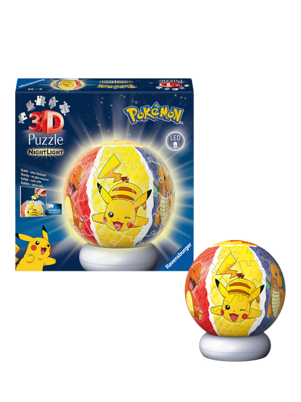 Ravensburger Pokémon 3D Jigsaw Puzzle Ball Nightlight, 72 Piece, Multi