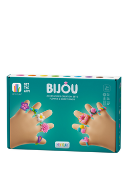 TOMY Hey Clay Bijou Flower and Sweet Rings Craft Kit, Multi