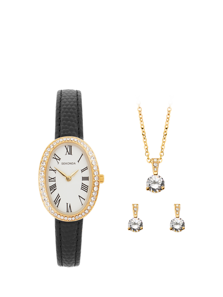 Sekonda 49079 Women's Bellamy Gift Set, Black, Black