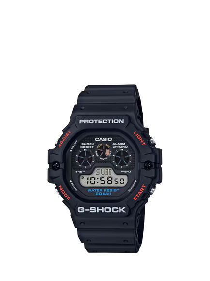 Casio DW-5900U-1ER Men's Octagonal G-SHOCK Anti Slip Strap Watch, Black, Black