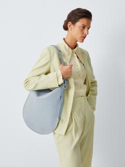 John Lewis x REJINA PYO Leather Large Hobo Belt Strap Shoulder Bag, Grey - view 2, Grey