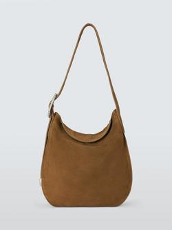 John Lewis x REJINA PYO Suede Medium Hobo Belt Strap Shoulder Bag, Coffee Brown, Coffee Brown