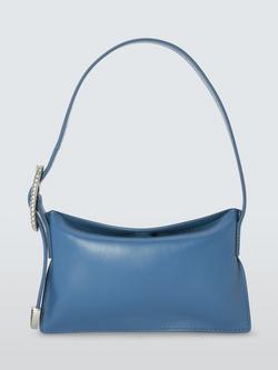 John Lewis x REJINA PYO Leather Mini East West Belt Strap Shoulder Bag, Cornflower Blue, Cornflower Blue