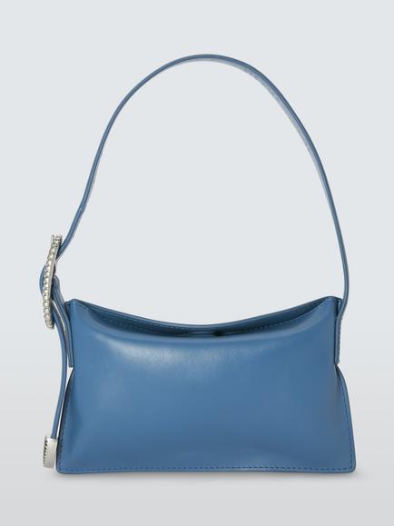 John Lewis x REJINA PYO Leather Mini East West Belt Strap Shoulder Bag, Cornflower Blue, Cornflower Blue