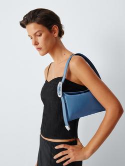 John Lewis x REJINA PYO Leather Mini East West Belt Strap Shoulder Bag, Cornflower Blue - view 2, Cornflower Blue