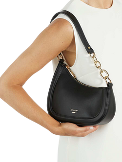 Dune London Direction Asymmetric Chain Shoulder Bag - view 2, Smooth Black