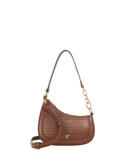 Dune London Direction Asymmetric Chain Shoulder Bag, Brown