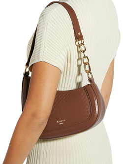 Dune London Direction Asymmetric Chain Shoulder Bag - view 2, Brown
