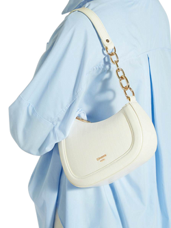 Dune London Direction Asymmetric Chain Shoulder Bag - view 2, Ecru