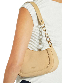 Dune London Direction Asymmetric Chain Shoulder Bag - view 2, Taupe
