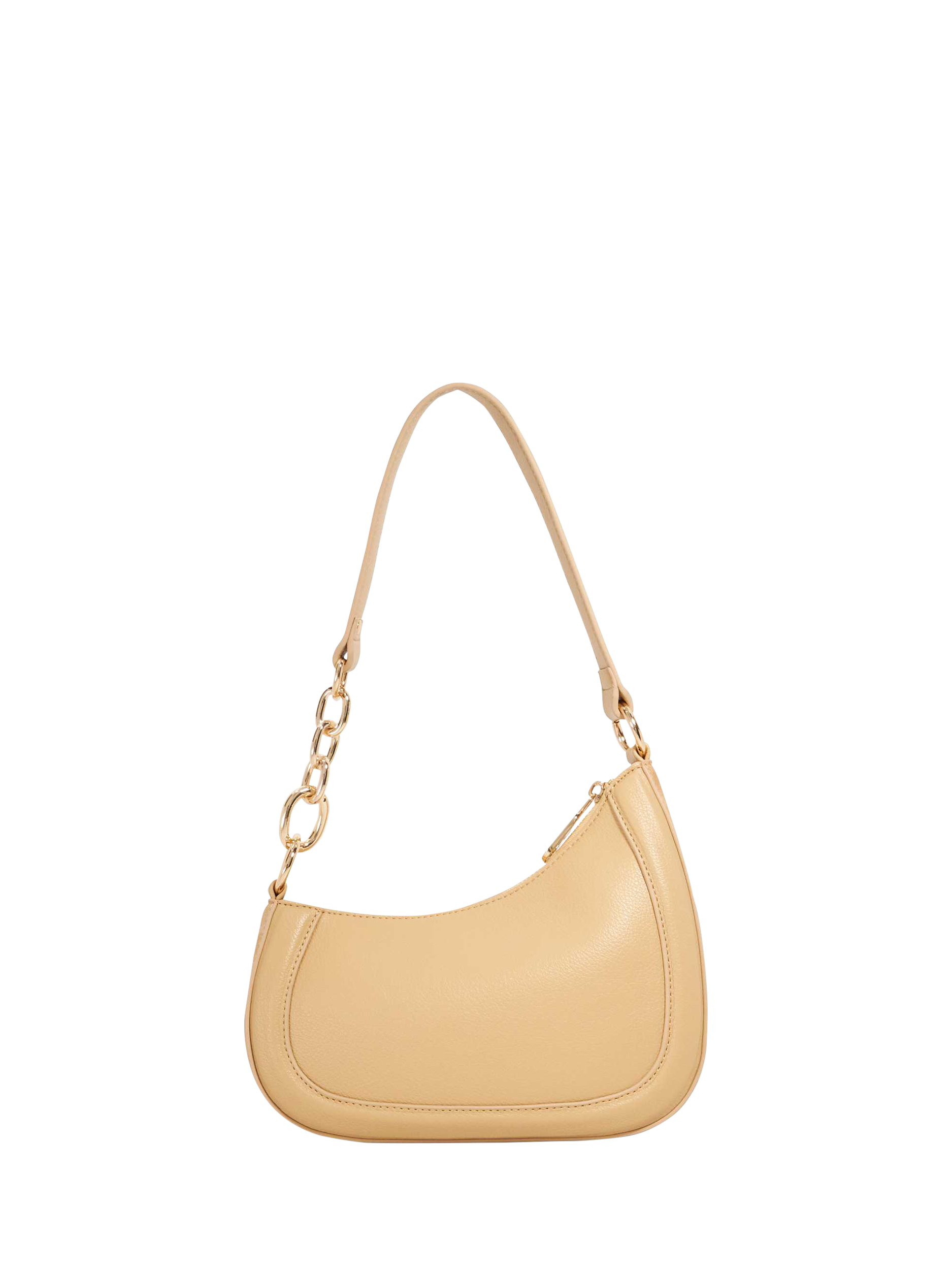 Product image 3 of 5, which shows Dune London Direction Asymmetric Chain Shoulder Bag, Taupe