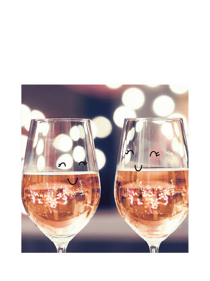 Cardmix Wine Glasses Blank Greeting Card, Multi