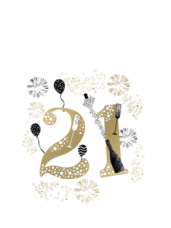 Woodmansterne 21st Birthday Greeting Card, Multi