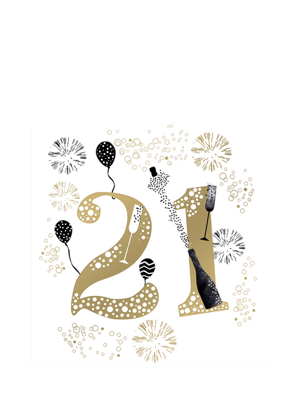Woodmansterne 21st Birthday Greeting Card, Multi
