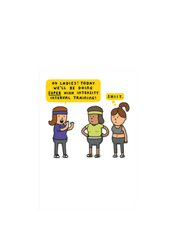 Woodmansterne 3 Women In Gym Gear Blank Greeting Card, Multi