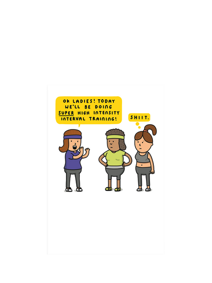 Woodmansterne 3 Women In Gym Gear Blank Greeting Card, Multi