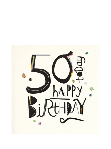 Woodmansterne 50 Today Greeting Card, Multi