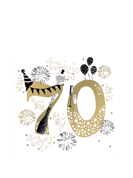 Woodmansterne 70th Birthday Gold Greeting Card, Multi