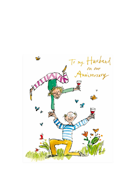 Woodmansterne Acrobatic Older Couple Husband Anniversary Card, Multi