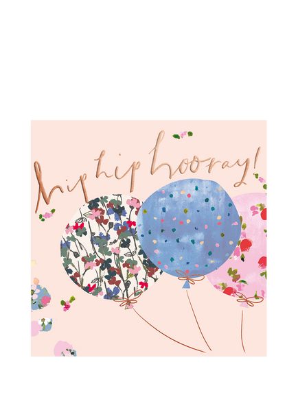 Woodmansterne Balloons Hip Hip Hooray Birthday Card, Multi