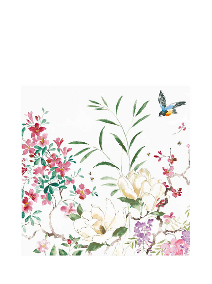 Woodmansterne Birds Among Magnolia Blank Greeting Card, Multi