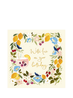 Woodmansterne Birds & Cocktail Birthday Card, Multi