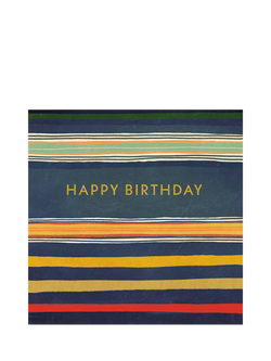 Woodmansterne Coloured Stripes Birthday Card, Multi