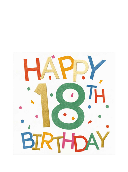 Woodmansterne Confetti 18th Birthday Card, Multi