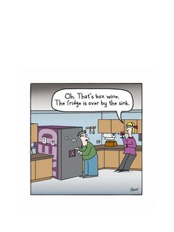 Woodmansterne Boxed Wine Fridge Blank Greeting Card, Multi