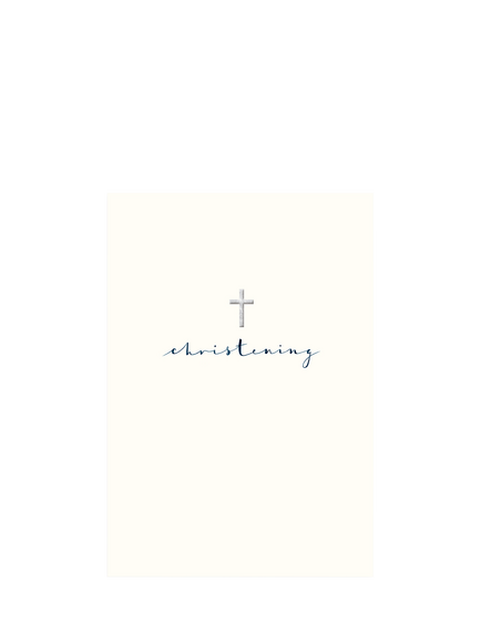 Woodmansterne Cross Christening Card, Multi