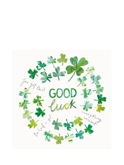 Woodmansterne Circle Of Clovers Good Luck Card, Multi