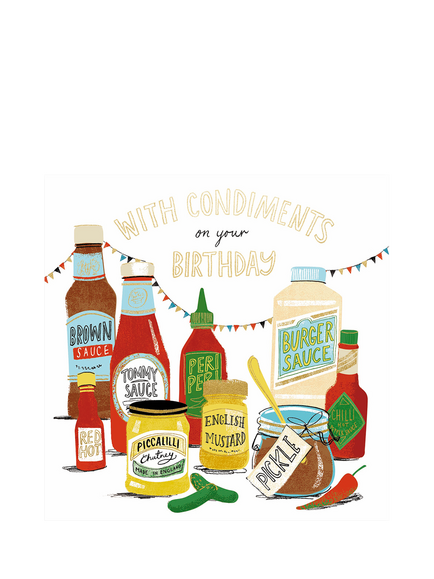 Woodmansterne Condiments & Sauces Birthday Card, Multi