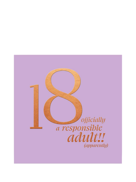 Woodmansterne Responsible Adult 18th Birthday Card, Multi