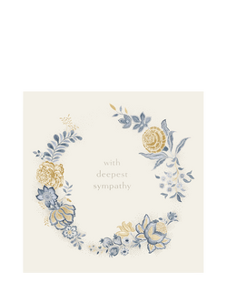 Woodmansterne Floral Wreath Sympathy Card, Multi