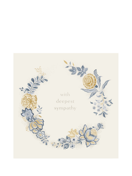 Woodmansterne Floral Wreath Sympathy Card, Multi