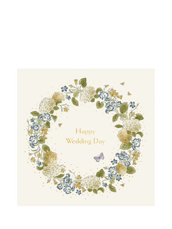 Woodmansterne Floral Wreath Wedding Card, Multi
