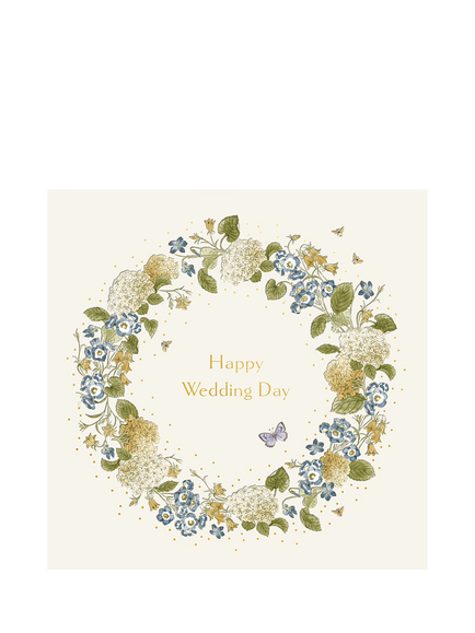 Woodmansterne Floral Wreath Wedding Card, Multi