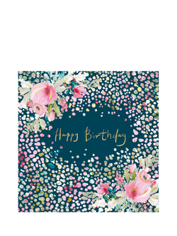 Woodmansterne Flowers Scattering Of Dots Birthday Card, Multi