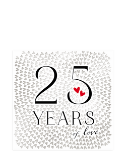 The Proper Mail Company Hearts 25th Anniversary Card, Multi
