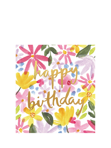 The Proper Mail Company Ditsy Flowers Birthday Card, Multi