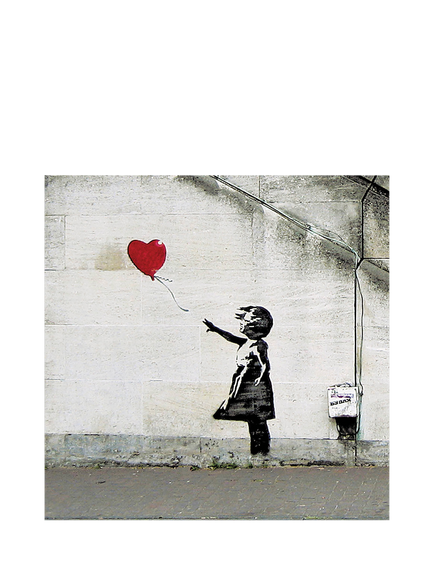 Woodmansterne Banksy Girl with Heart Balloon Greetings Card, Multi